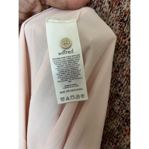 Aritizia Wilfred Daydreamer Midi Dress Women’s Sz Small Coral Wine Pleated Boho - Picture 8 of 9